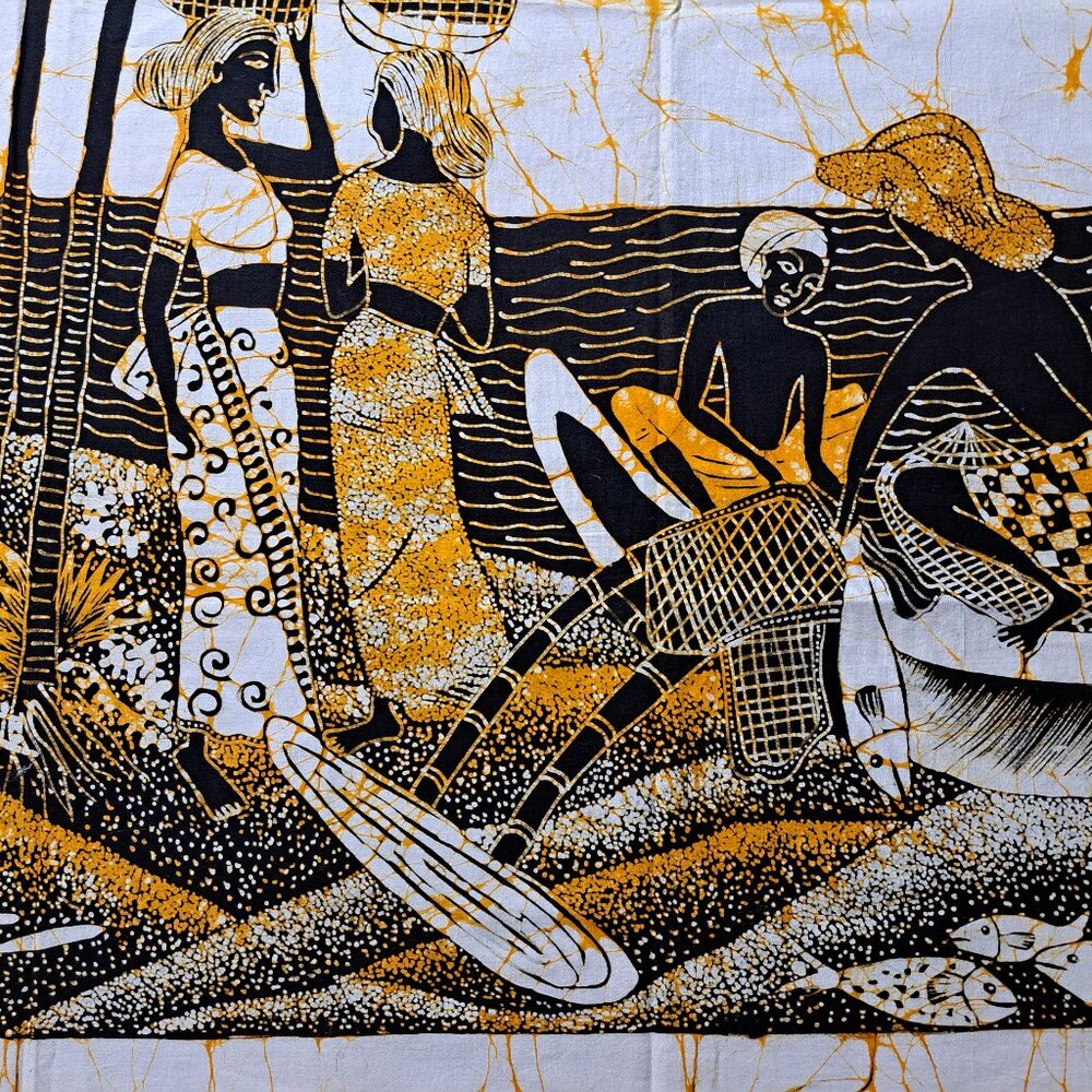 Vintage signed batik by Sri Lanka artist Eric Suriyasena.